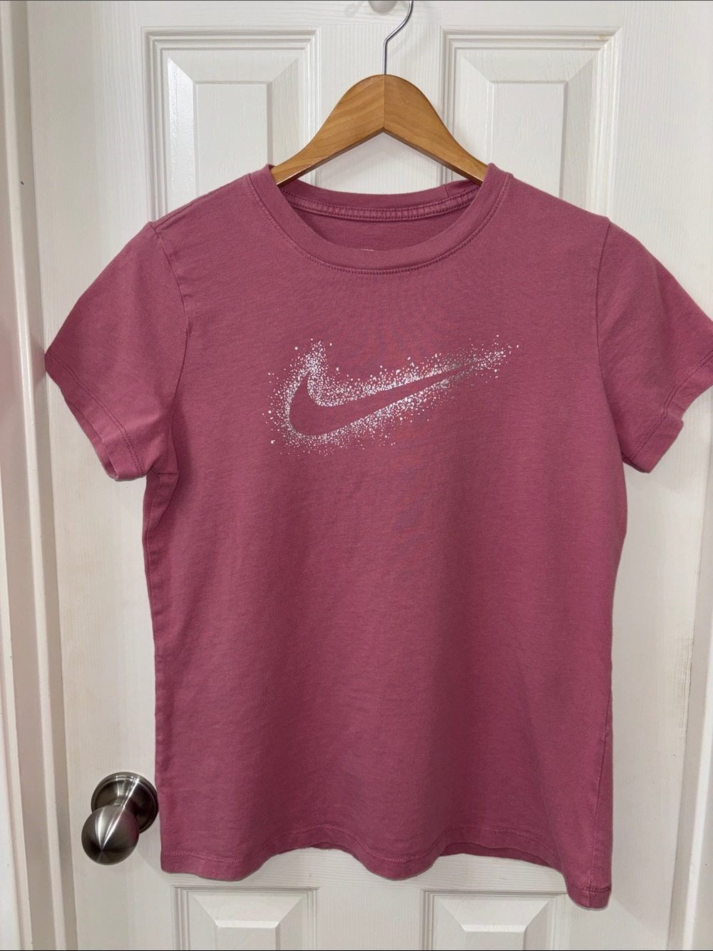 Nike Dusty Rose Tee with Sparkle Swoosh
